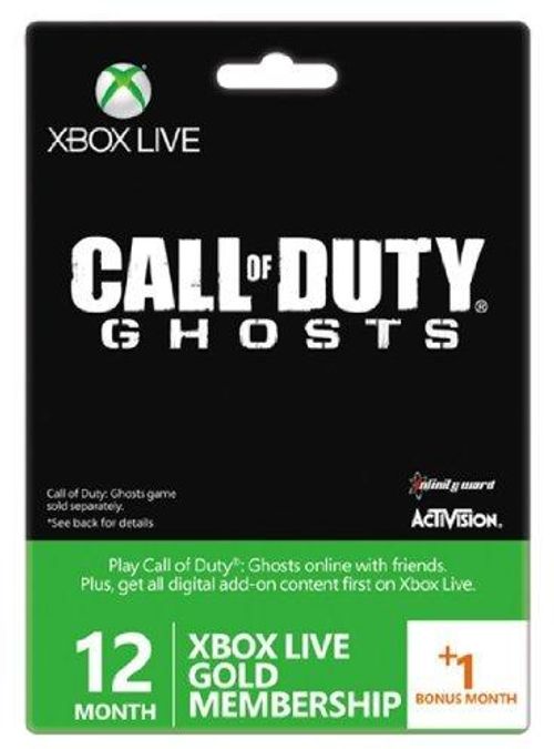 12 + 1 Month Xbox Live Gold Membership Call of Duty Ghosts Branded