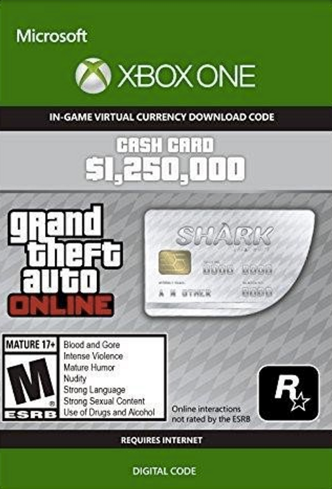 Gta V 5 Great White Shark Cash Card Xbox One Cdkeys - 5 dollar roblox gift card digital