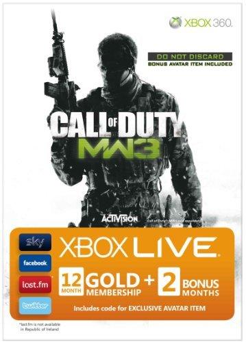 12 + 2 mois d'abonnement Xbox Live Gold - MW3 Branded (Xbox One/360)