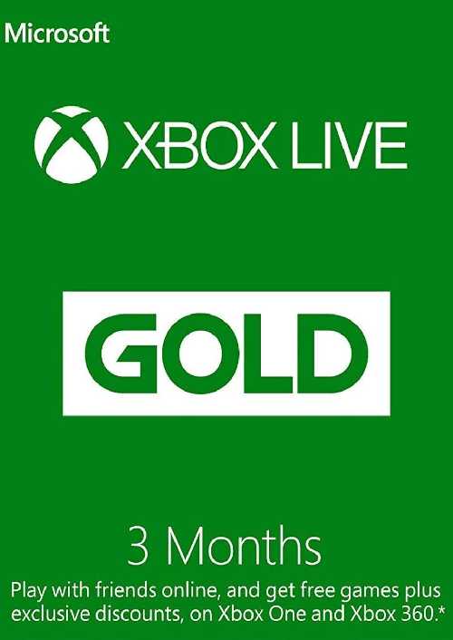 Carte de membre Xbox Live Gold de 3 mois (UE)