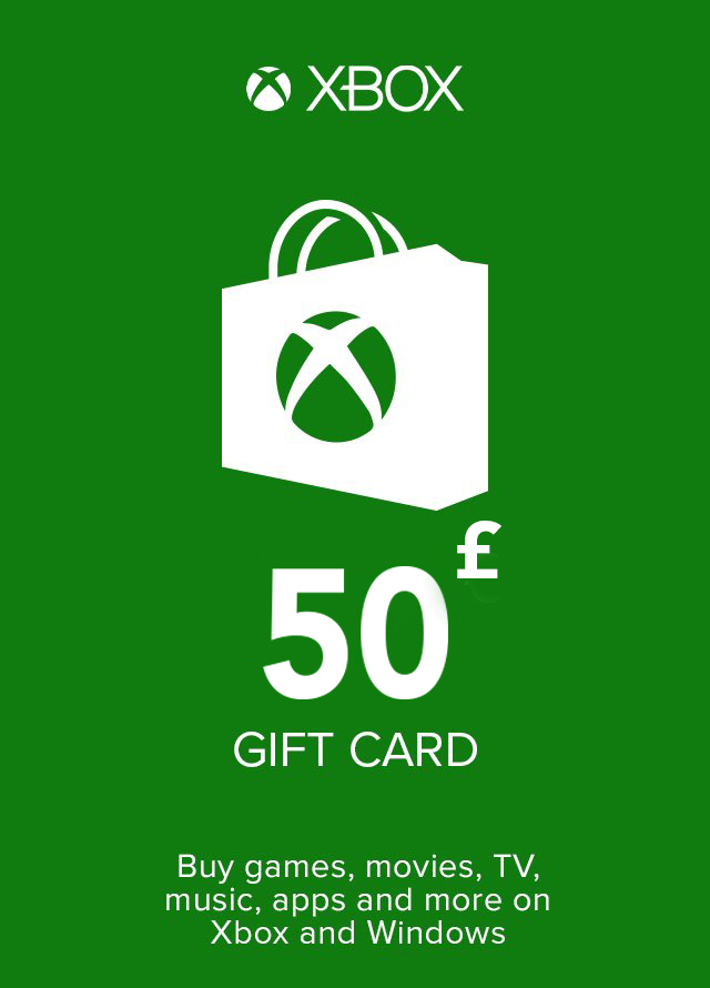 Carta regalo Microsoft - £50 (Xbox One/360)