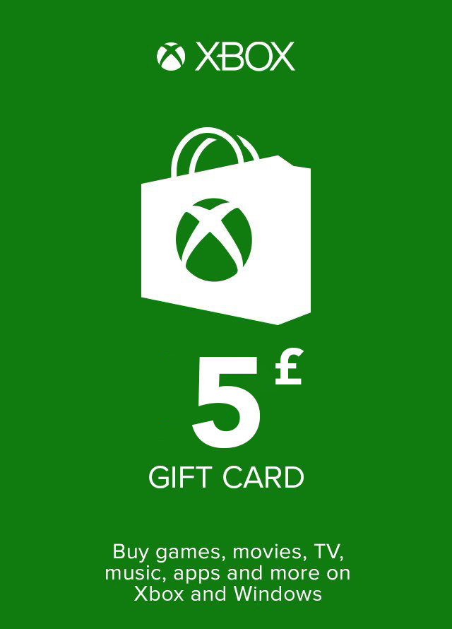 Carta regalo Microsoft - £5 (Xbox One/360)