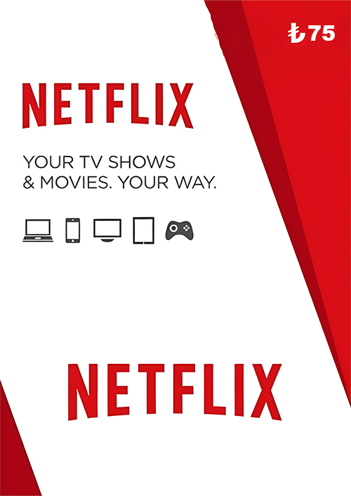 Netflix Gift Card - 75 TL (Turkey) Netflix Gift Card - 75 TL (Turkey)