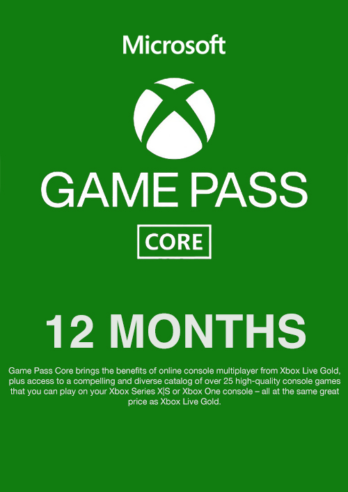 Xbox Game Pass Core - 12 Month Membership (Brazil) Xbox Game Pass Core - 12 Month Membership (Brazil)