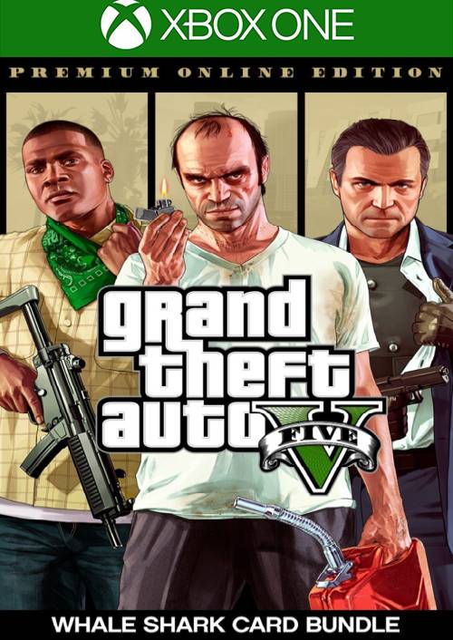 Grand Theft Auto V 5 Premium Online Edition & Megalodon Shark Card Bundle Xbox One (EU)