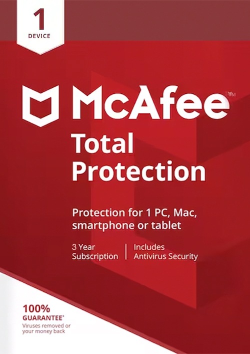 McAfee Total Protection Gift Card (3 Years / 1 Devices) (PC, Android, Mac, iOS)