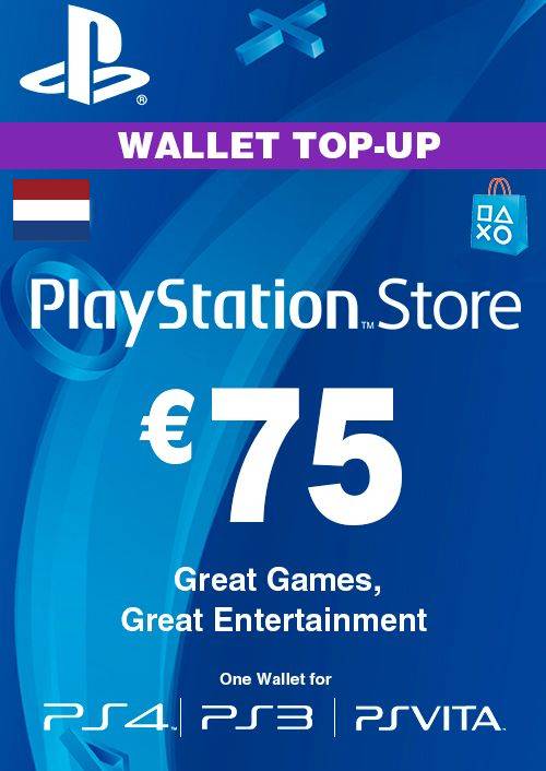 Carte PlayStation Network (PSN) - 75 EUR (Pays-Bas)