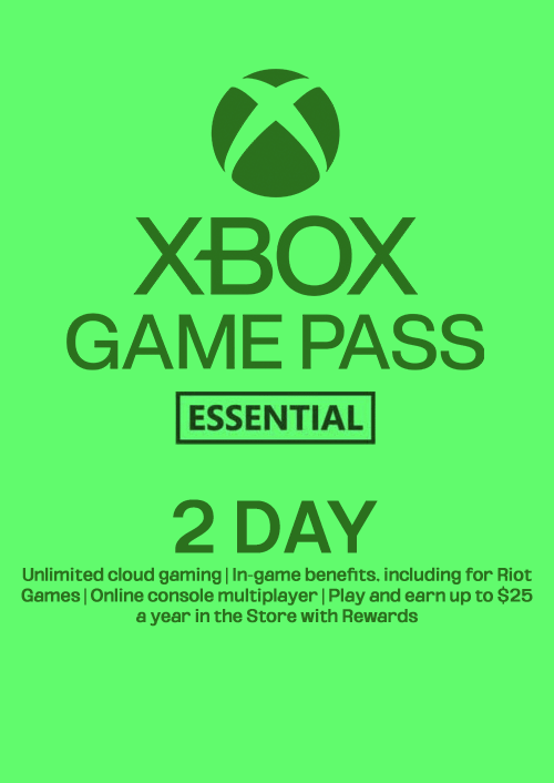 Xbox Game Pass Essential - 2 Day Trial Membership (WW) Xbox Game Pass Essential - 2 Day Trial Membership (WW)