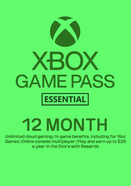 Xbox Game Pass Essential - 12 Month Membership (WW)