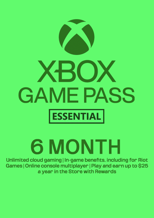 Xbox Game Pass Essential - 6 Month Membership (WW) Xbox Game Pass Essential - 6 Month Membership (WW)